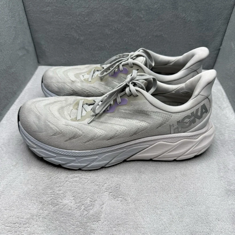 HOKA Arahi 6 Wide Women's 10.5D Gray Purple Running Shoes 1123197 No Insoles